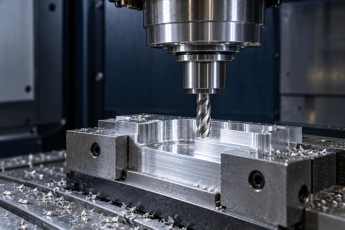 Lavorazione di un particolare con fresa CNC